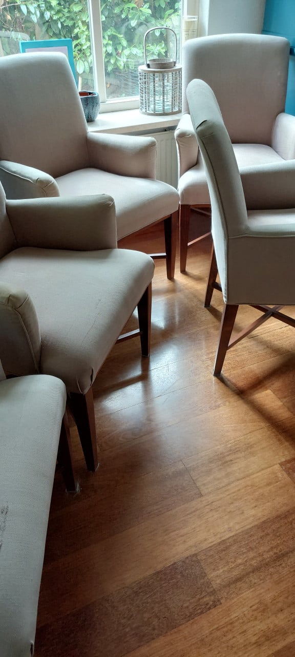 6 eetkamerstoelen, gebruikt