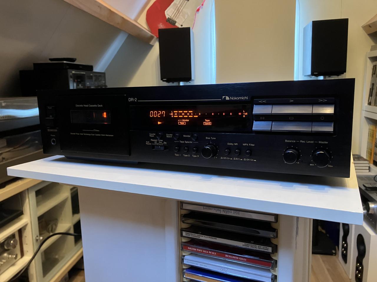 Nakamichi DR-2 3 koppen dual capstan cassettedeck bijna nieuw garantie