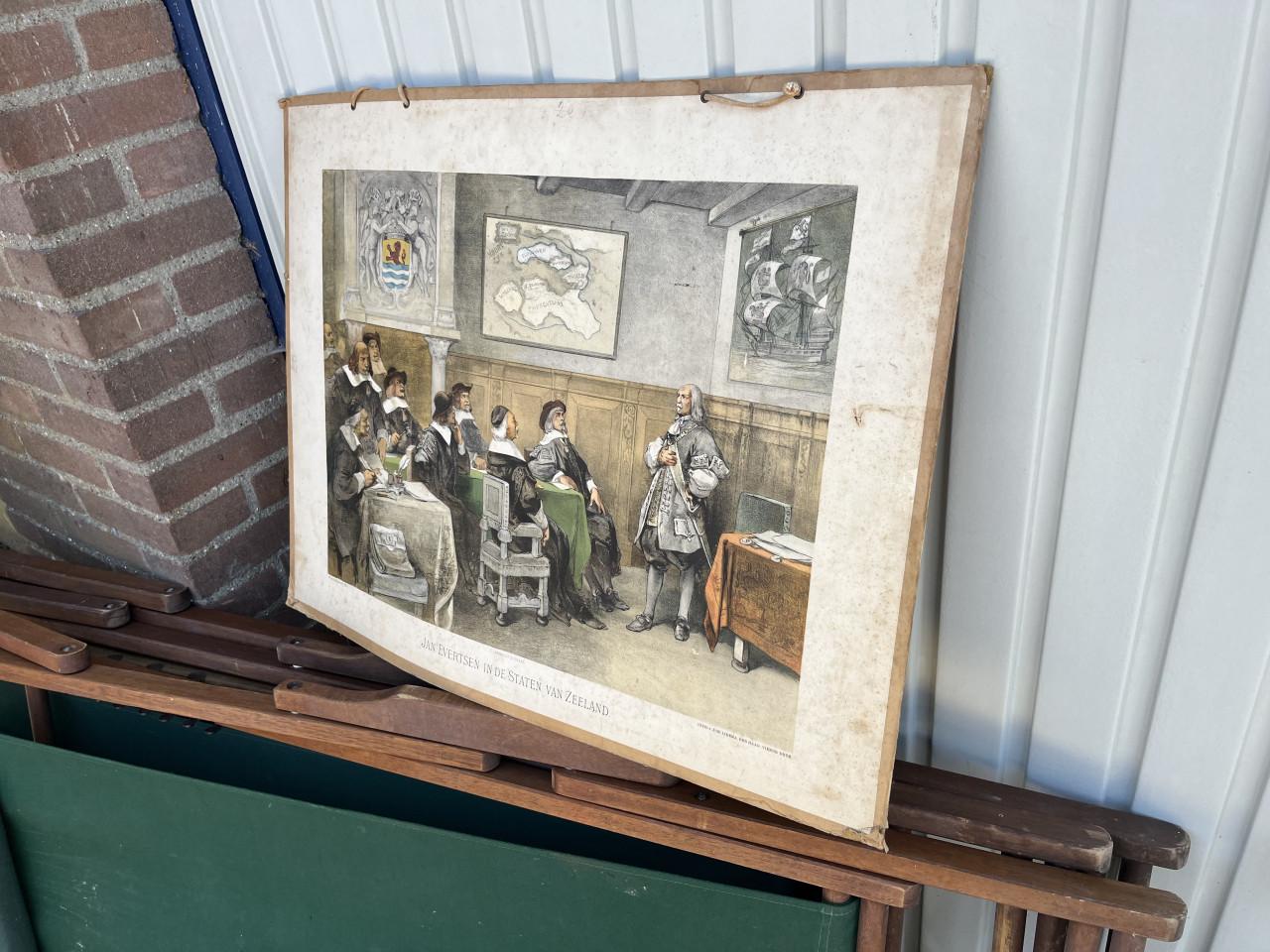 Schoolplaat Jan Evertsen in de Staten van Zeeland