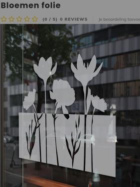 Bloemen folie 80 cm breed (aanpasbaar), 35 cm hoog.
