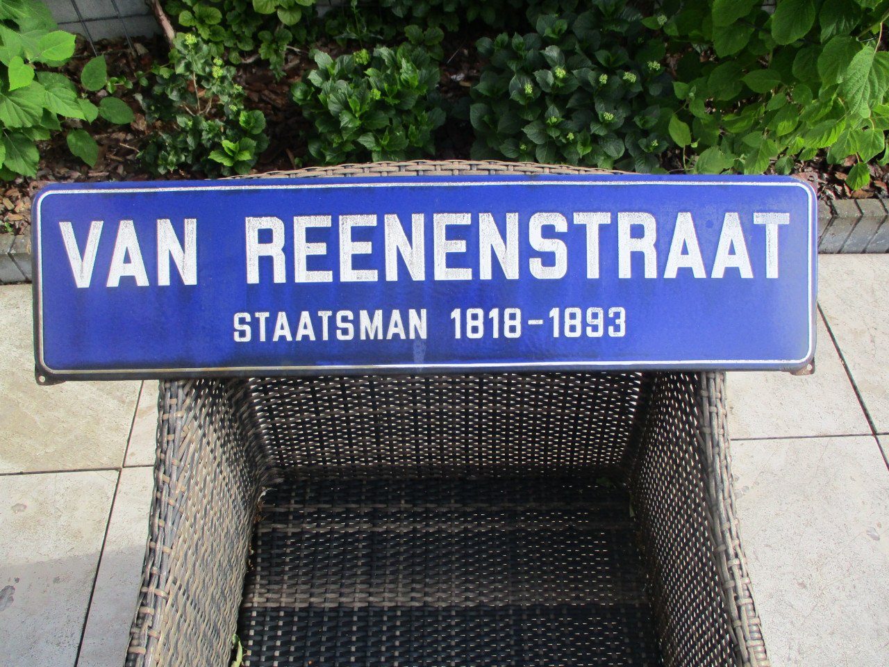Emaille plaats naambord  van Reenenstraat