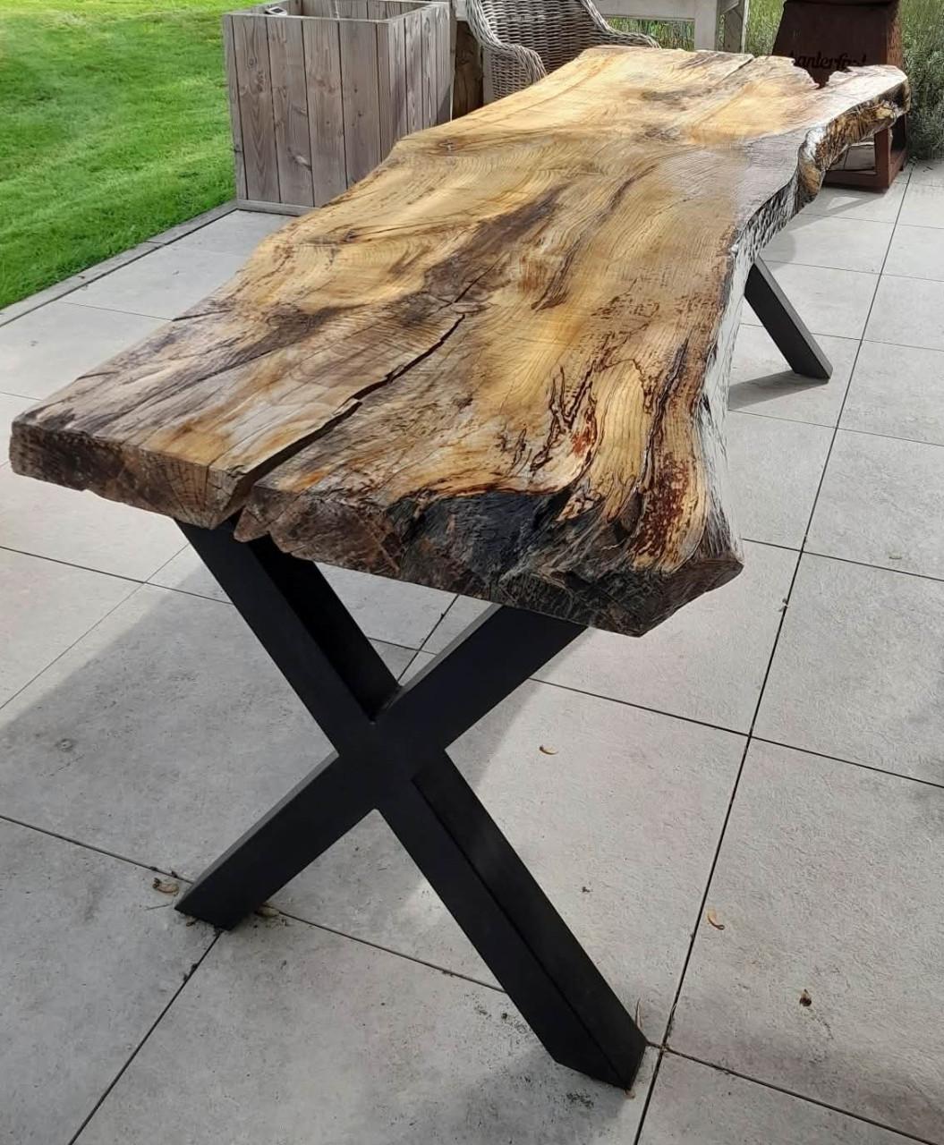 Unieke Boomstamtafel in Beuk 250x80x78 cm