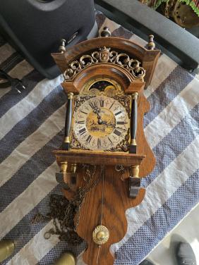 Vintage Sallander wandklok, geproduceerd Nederlandse klokkenfabriek Warmink