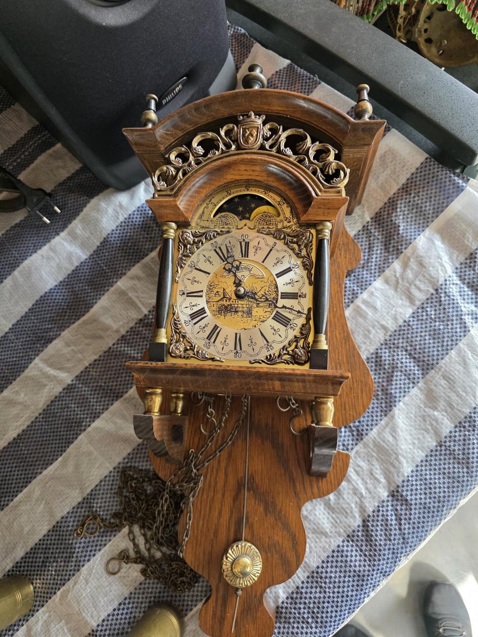 Vintage Sallander wandklok, geproduceerd Nederlandse klokkenfabriek Warmink