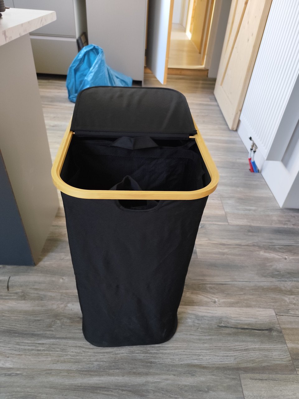 Wasmand 2 vakken zwart