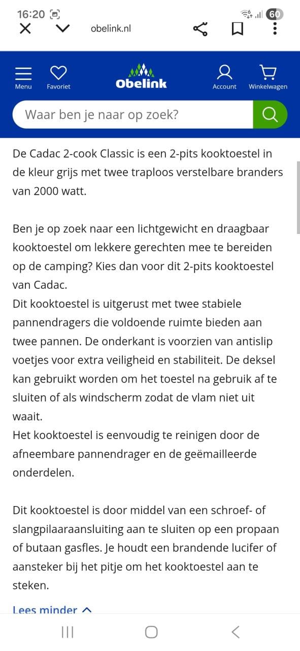 Cadac camping kooktoestel