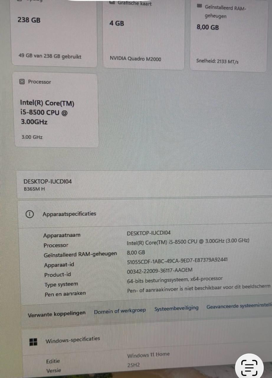 Complete set PC / Intel Core i5 / 8GB ram / Windows 11 /