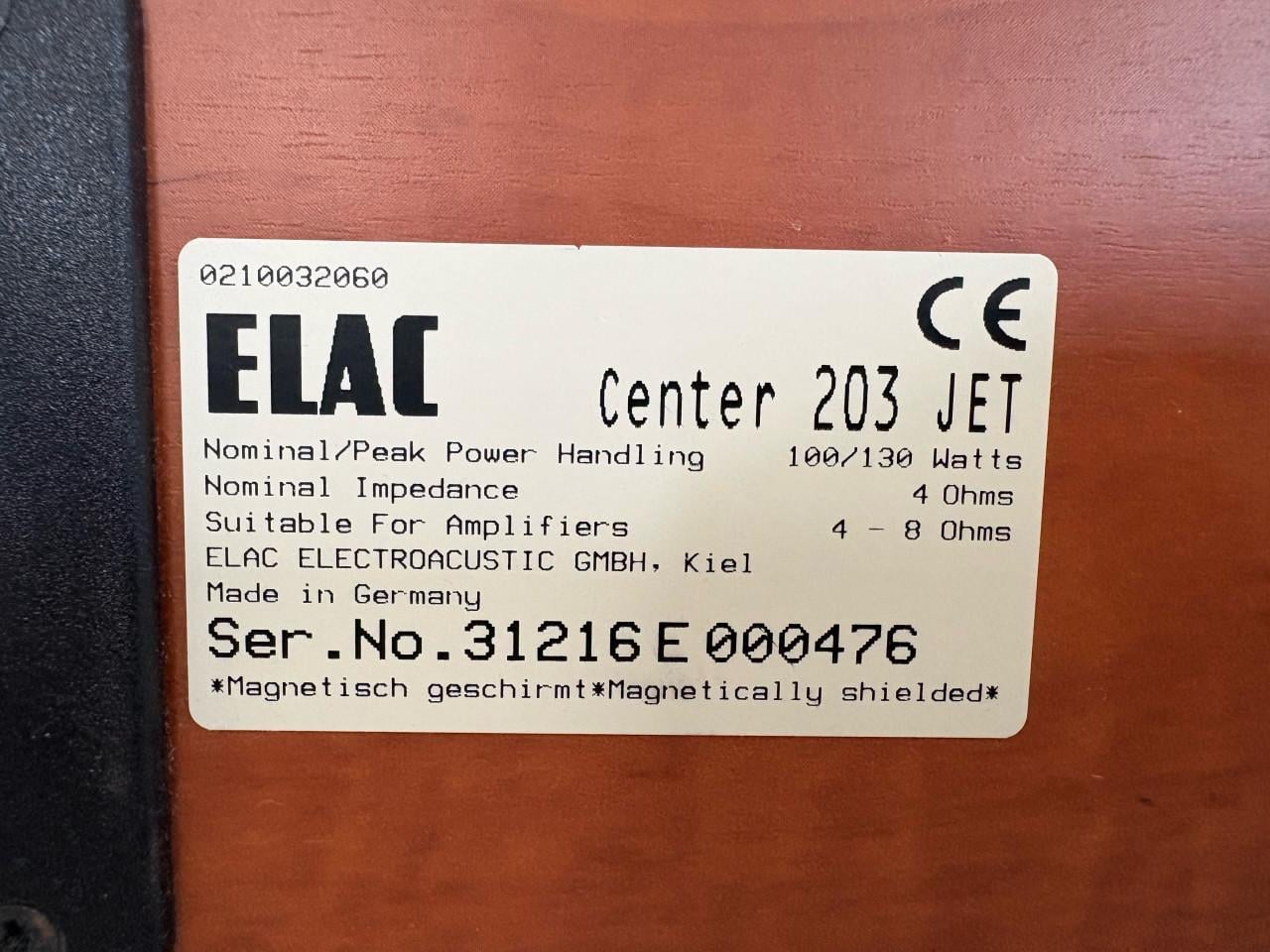 ELAC Center 203 JET Center Speaker - Uitstekende Staat