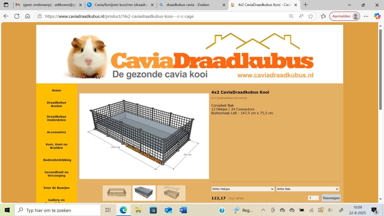 Cavia/Konijnen kooi/ren (draadkubus) (incl trixie panelen 4 st)