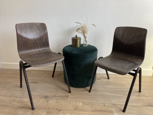 Vintage pagholz schoolstoelen set van 2 (thur op seat)