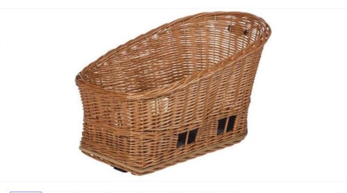 Basil Pasja Hondenfietsmand MIK M - Achter - Riet - Medium - Bruin - 45 cm.