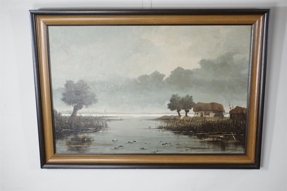 Schilderij abstract landschap