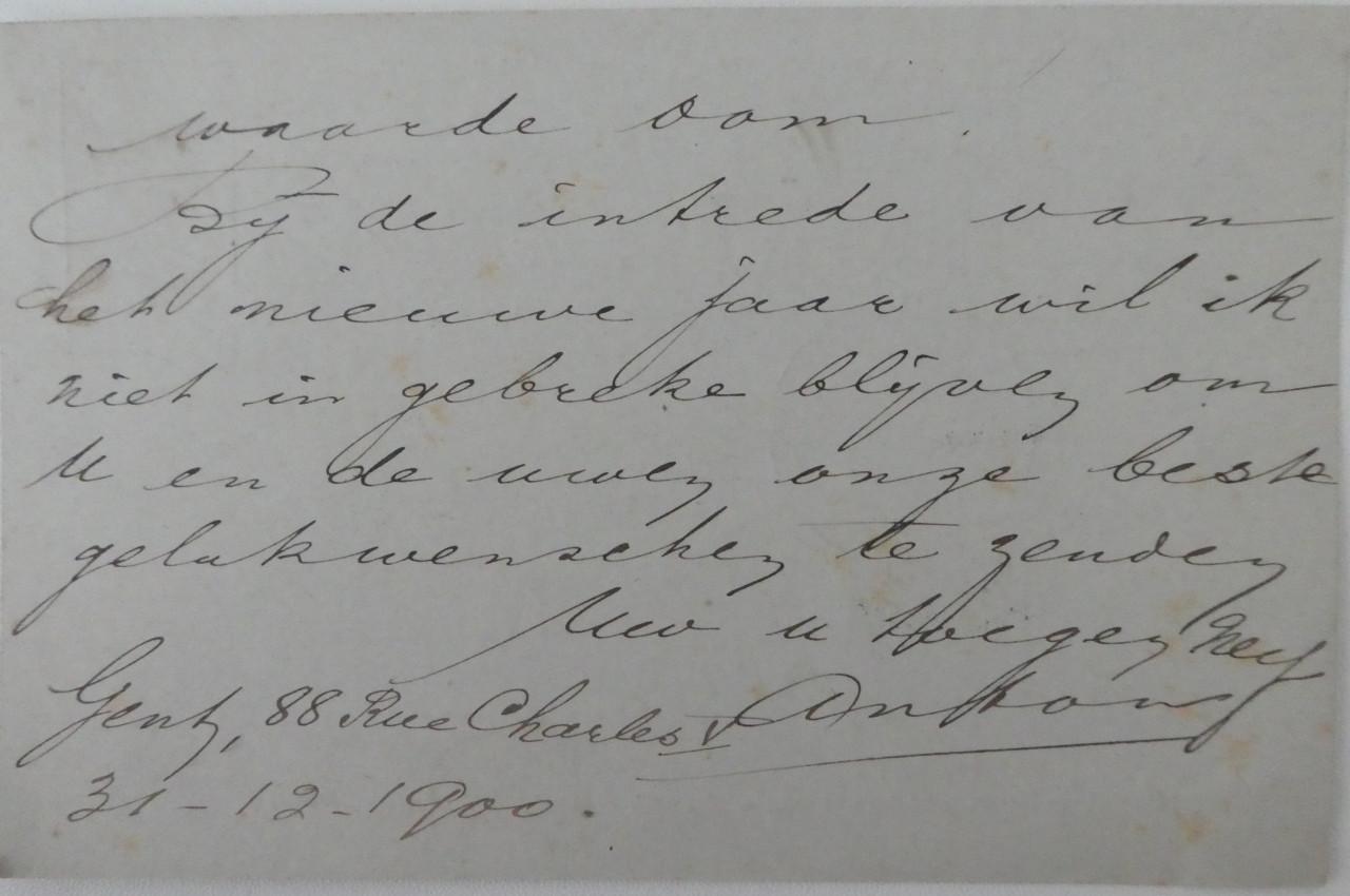 Briefkaart, 1900, Gent – Sluis, Postkaart