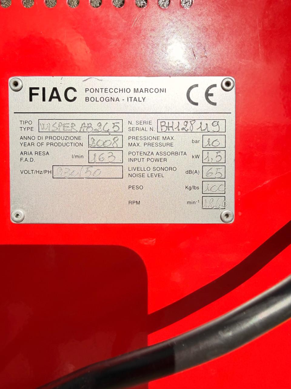 Fiac Fluister Stille Compressor - 2008 - Max 10 Bar