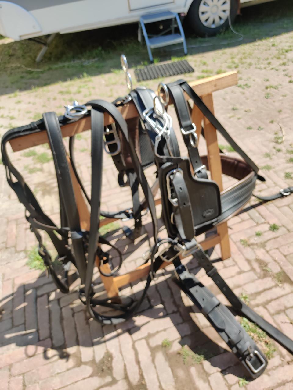 Ideal leathertech enkelspan tuig evt. met tandem aanvullingen maat cob/full