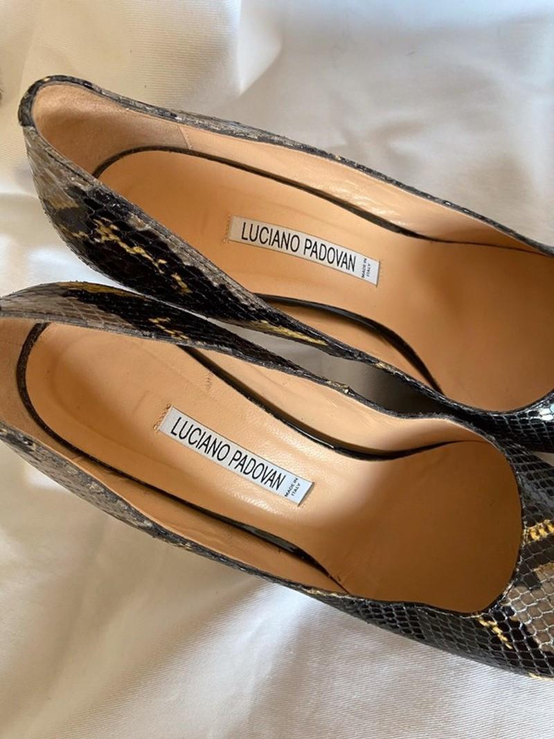 Luciano Padovan: Fraaie high heels zwart reptiel maat 41
