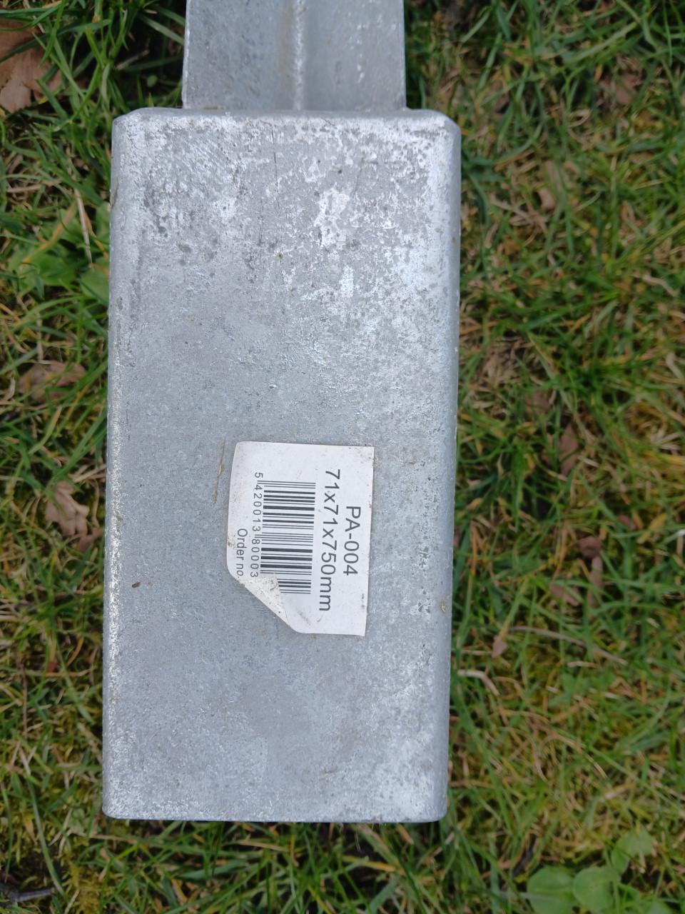 6x Grondpen voor schuttingpalen 71x71x750mm