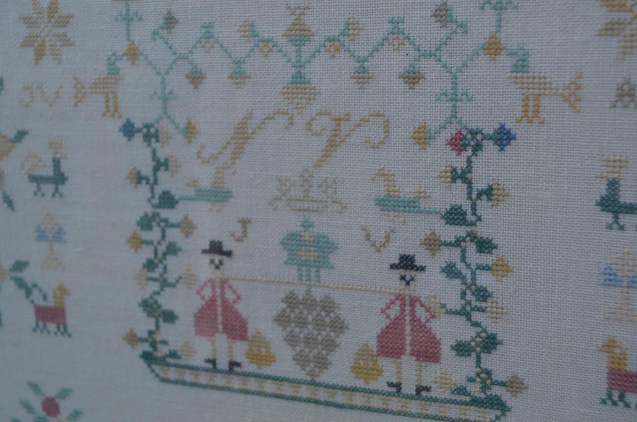 Grote Twentse merklap 1792 zeer fijn geborduurd ipst!!