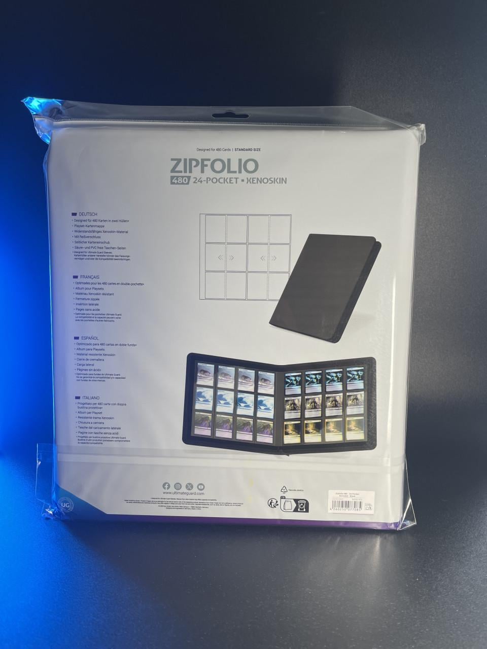 Ultimate Guard Zipfolio 480 24-Pocket Xenoskin – Black.
