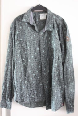 Groen overhemd met blaadjes patroon  maat 3xl