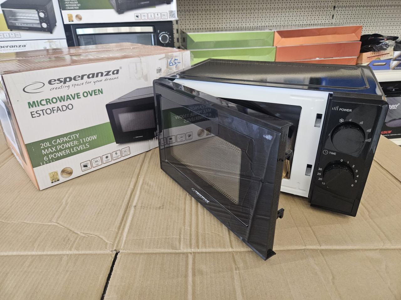 MICROWAVE OVEN 20l/1100W/6 vermogensstanden/Zwart