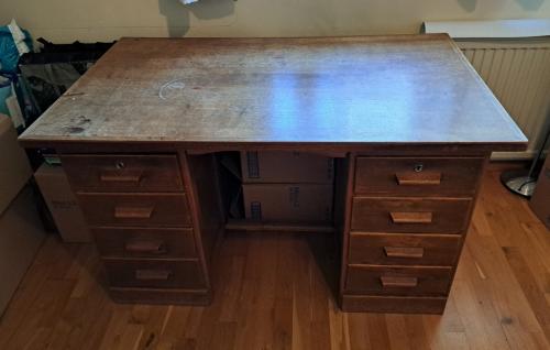Uniek antiek vintage klassiek handgemaakt houten Bureau