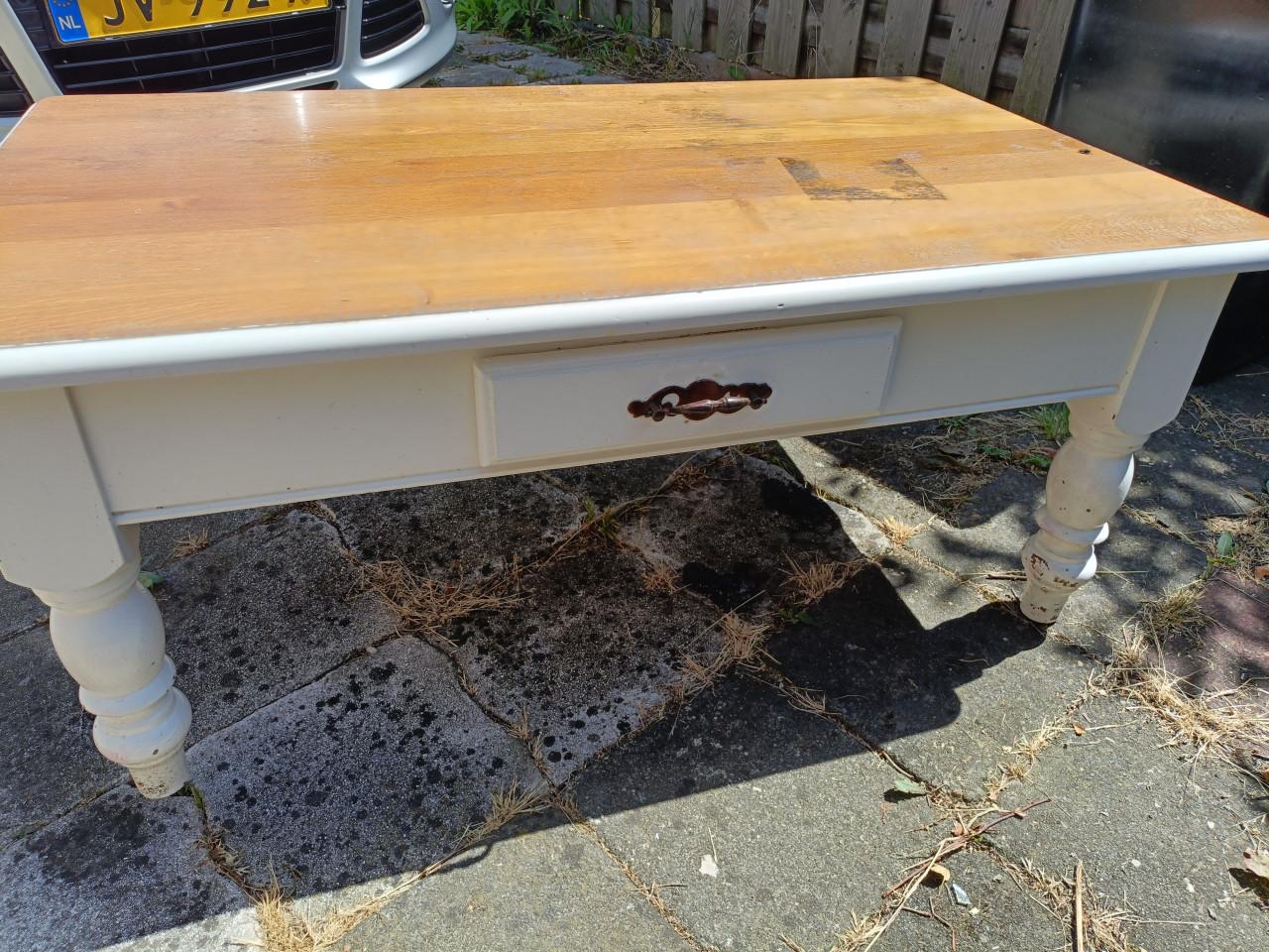 Massief grenen salintafel opknapper