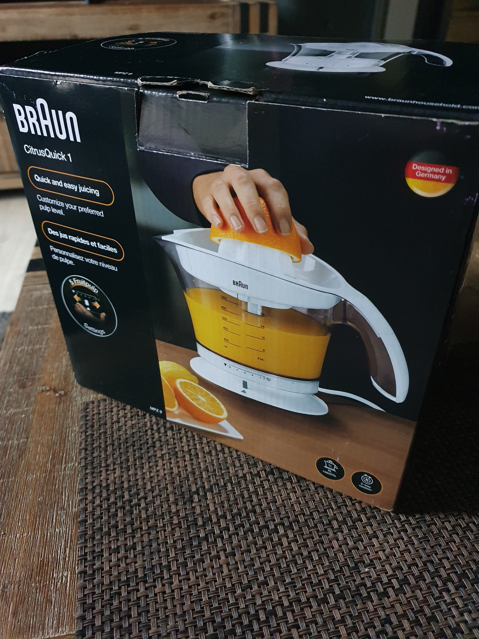 Nieuwe krachtige Braun citruspers, met vruchtvlees standen, in doos....