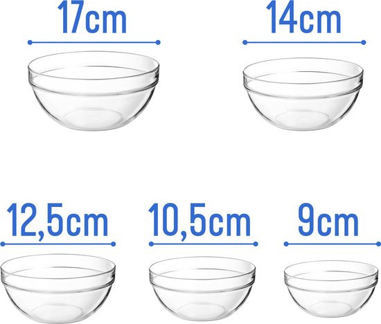 Cheffinger Glazen Vershoudbakjes - 10-delig - Bewaar Set