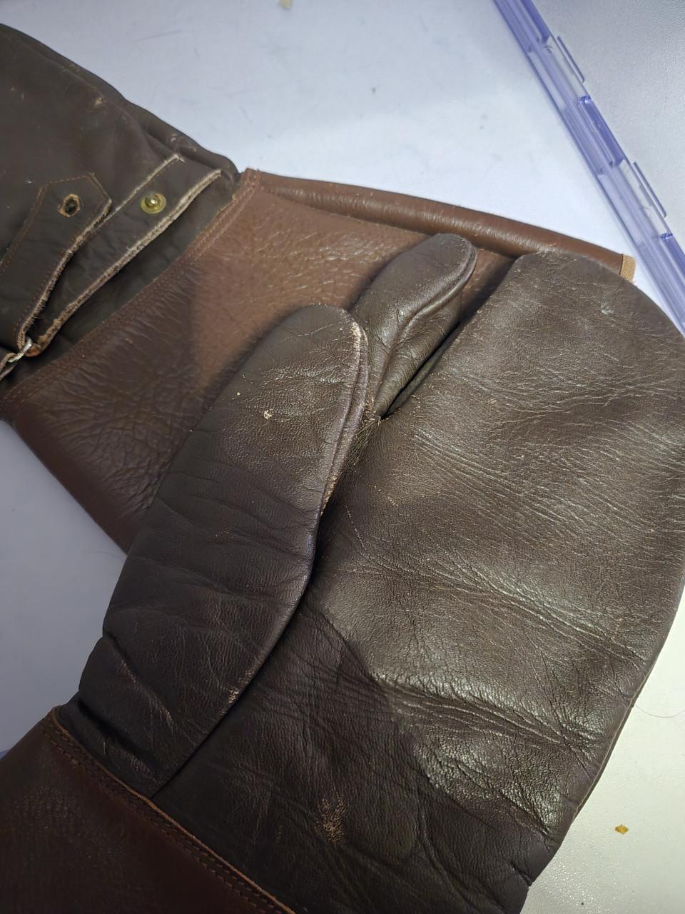 Vintage leren motorwanten,