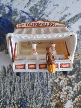 Oliebollenkraam met verlichting