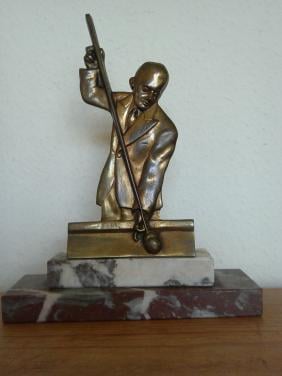 JAREN '50 BILJARTER IN BRONS/MESSING