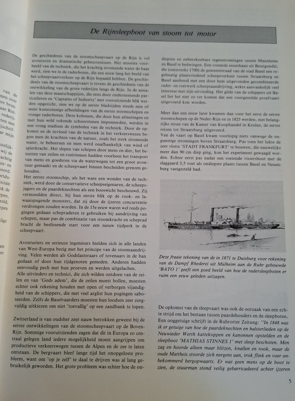 Rijnsleepvaart van Basel naar Rotterdam, Toen en Nu, door Martin van de Gee