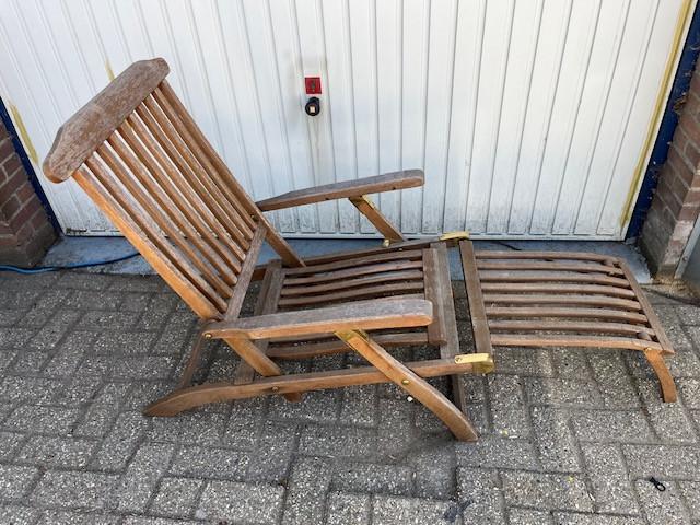 Teak houten deckchair