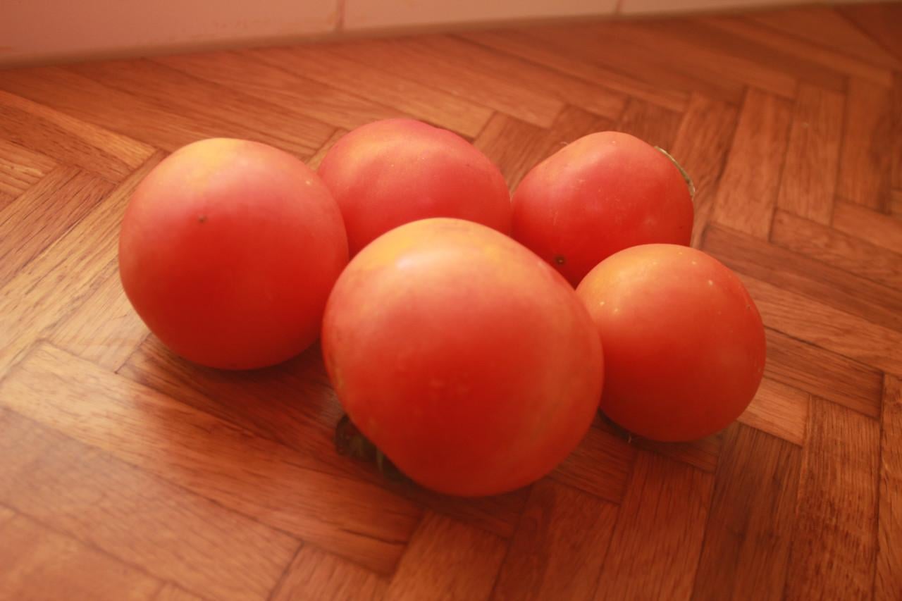 5 tomaten uit eigen tuin