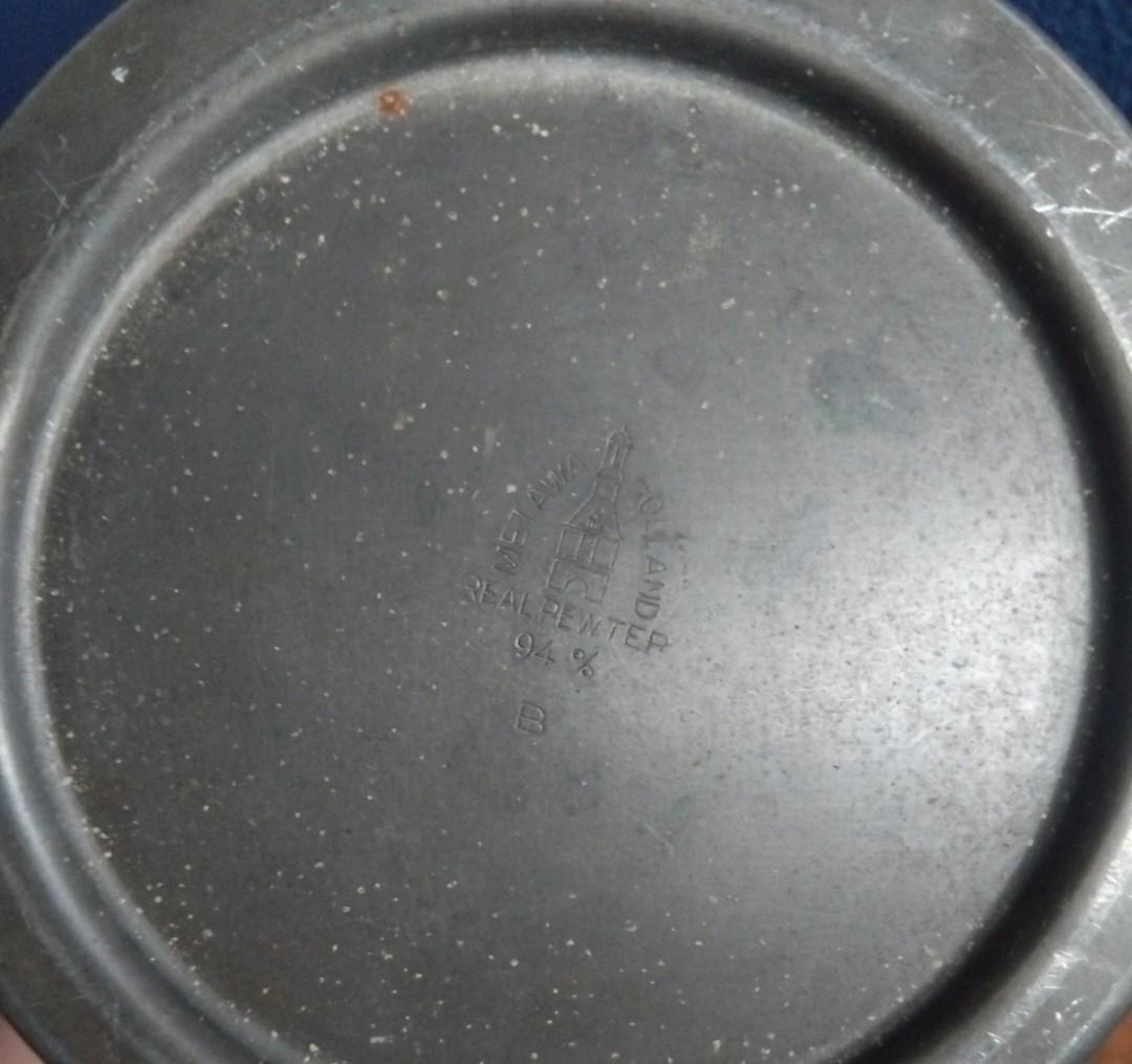 Antiek Tin Bekers / Urn / Kamerkandelaar