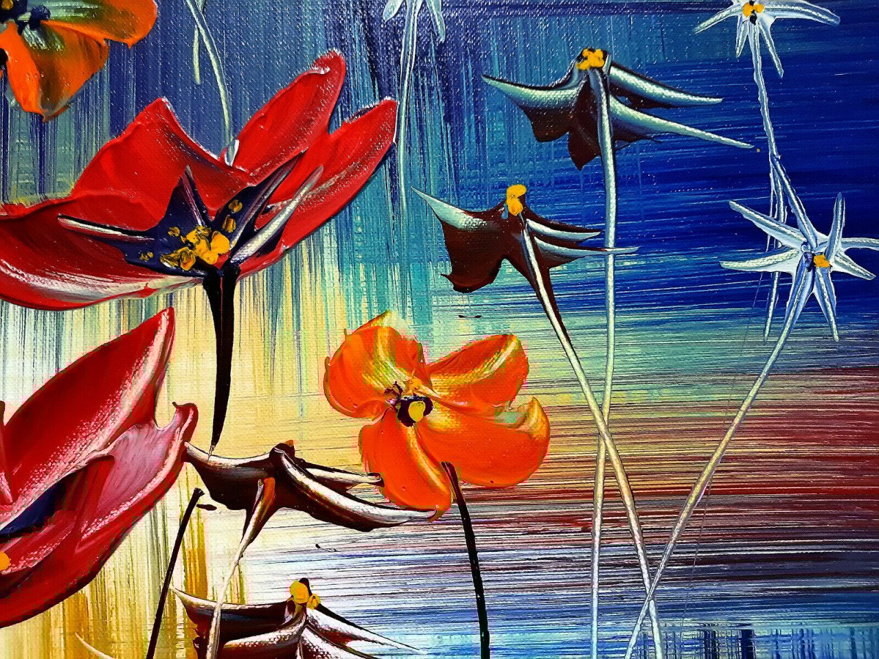...Dreamfield... Prachtig Acryl 3 luik 120 cm x 80 cm x 4 cm