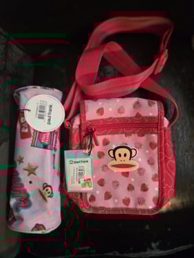Paul frank aapje kinder schoudertasje en etui.  Beide Nieuw