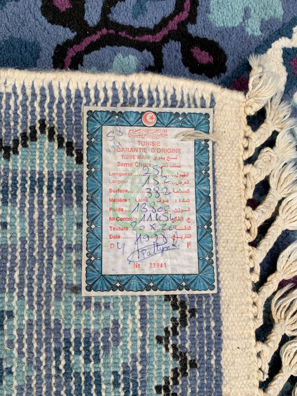 💙Schitterend Sfeervol Blauw Handgeknoopt Vintage Vloerkleed💙