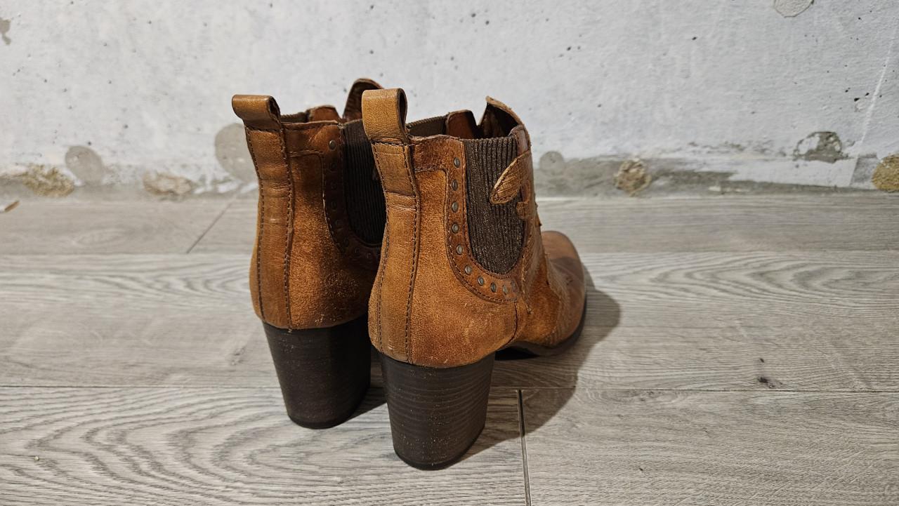 Mjus Leren Enkellaarsjes Western Maat 41