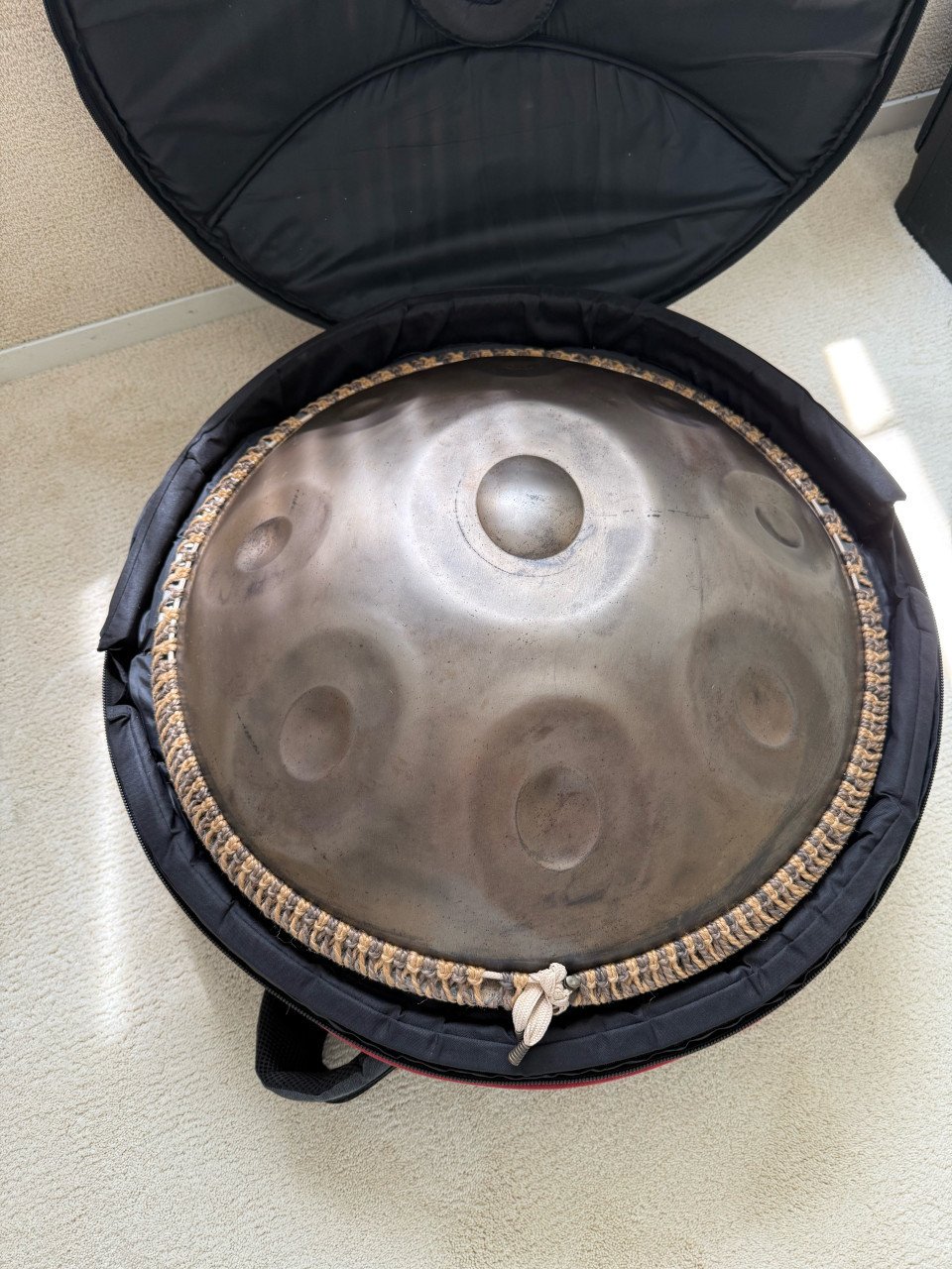 Handpan D-kurd van Handpan Studio incl tas + koord