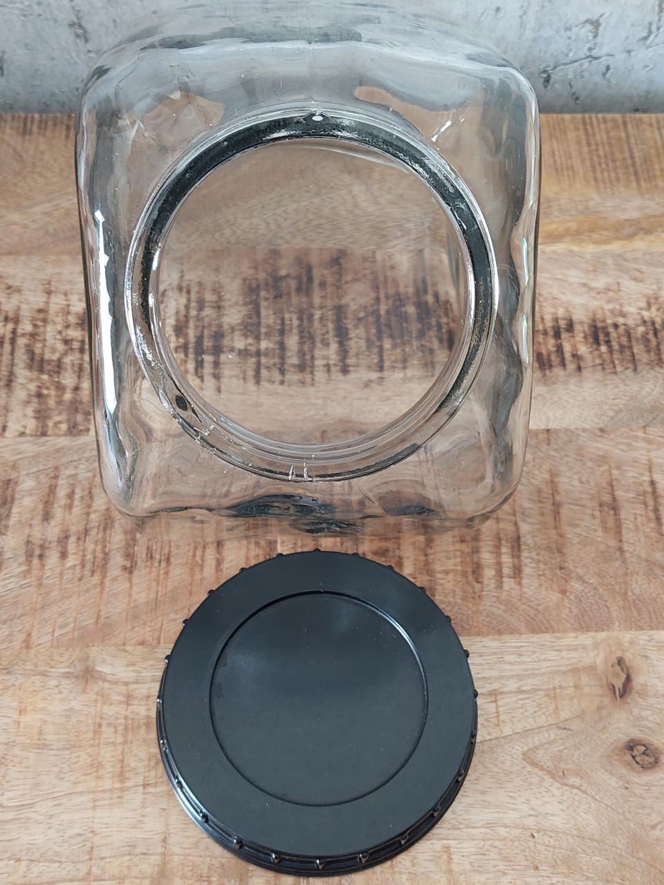 Glazen snoeppot met bakelieten deksel