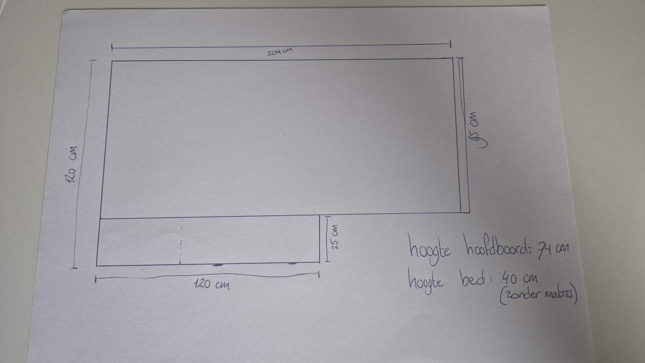 Bed 1-persoons met ladeblok