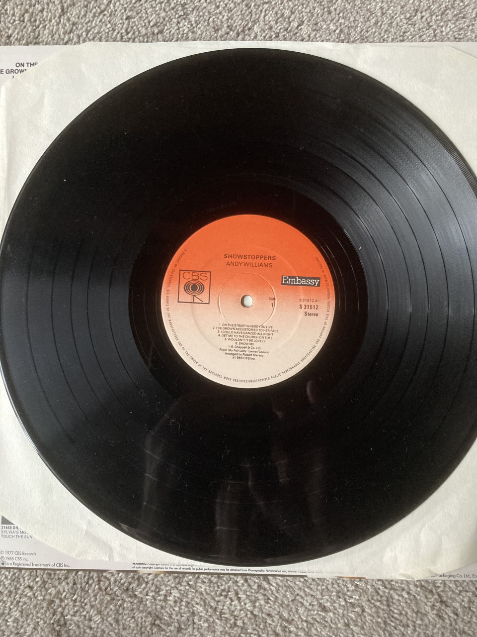 Vinyl LP Andy Williams Showstoppers