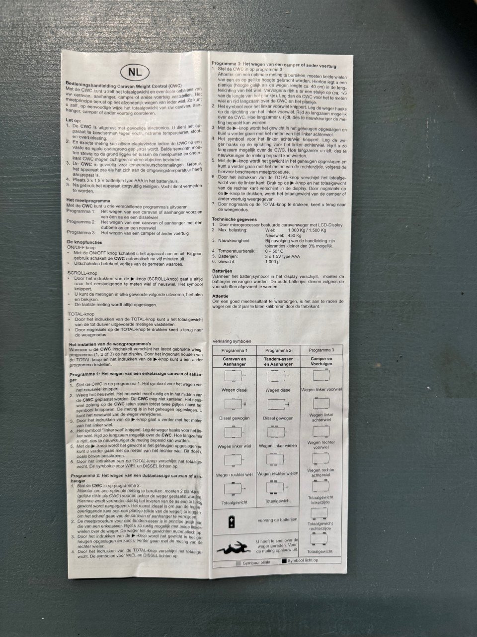 Elektronische caravan weger