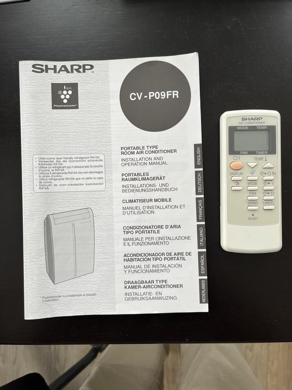 Verrijdbare airco Sharp model CV-P09FR