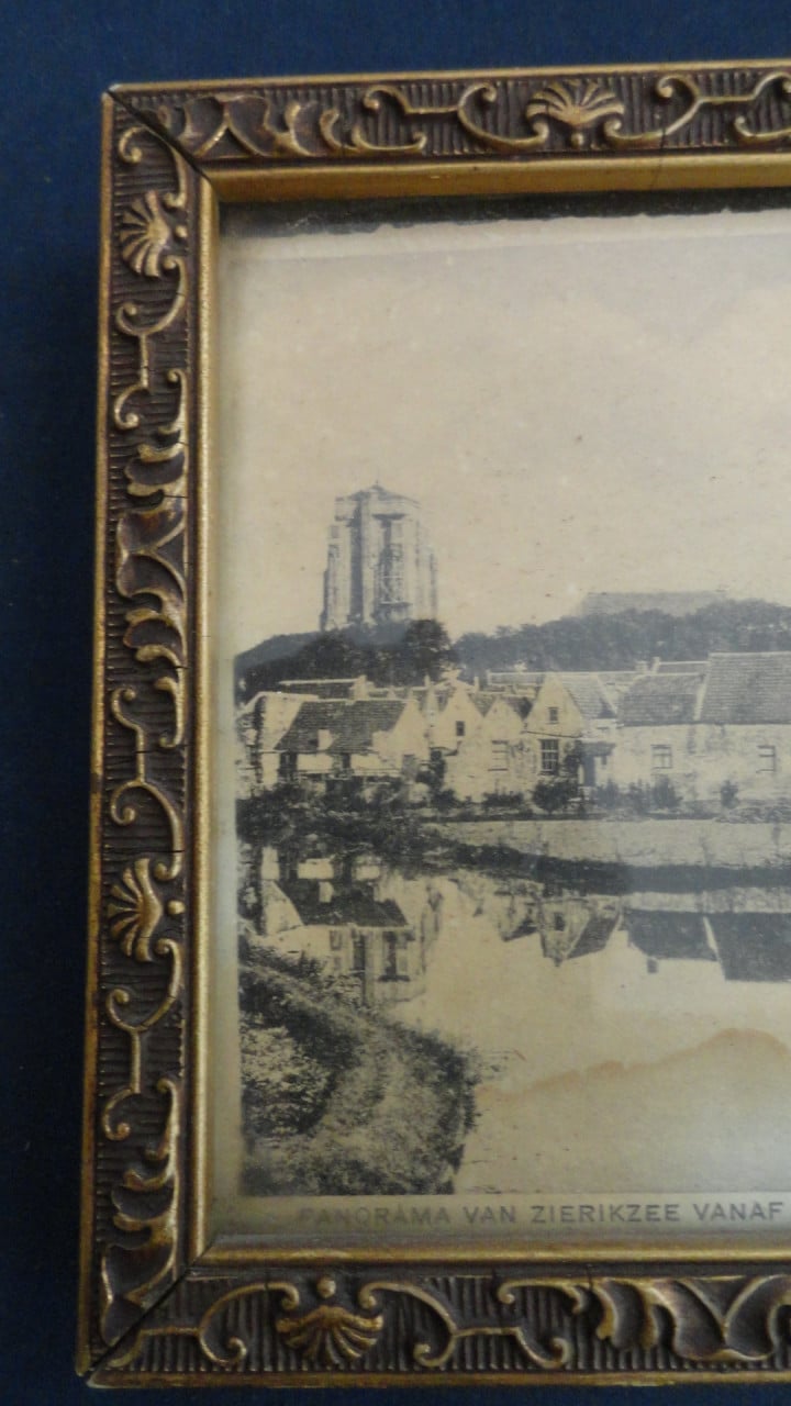 Zierikzee -Panorama van Zierikzee vanaf Den Havendijk. ± 1900 – ingelijst!