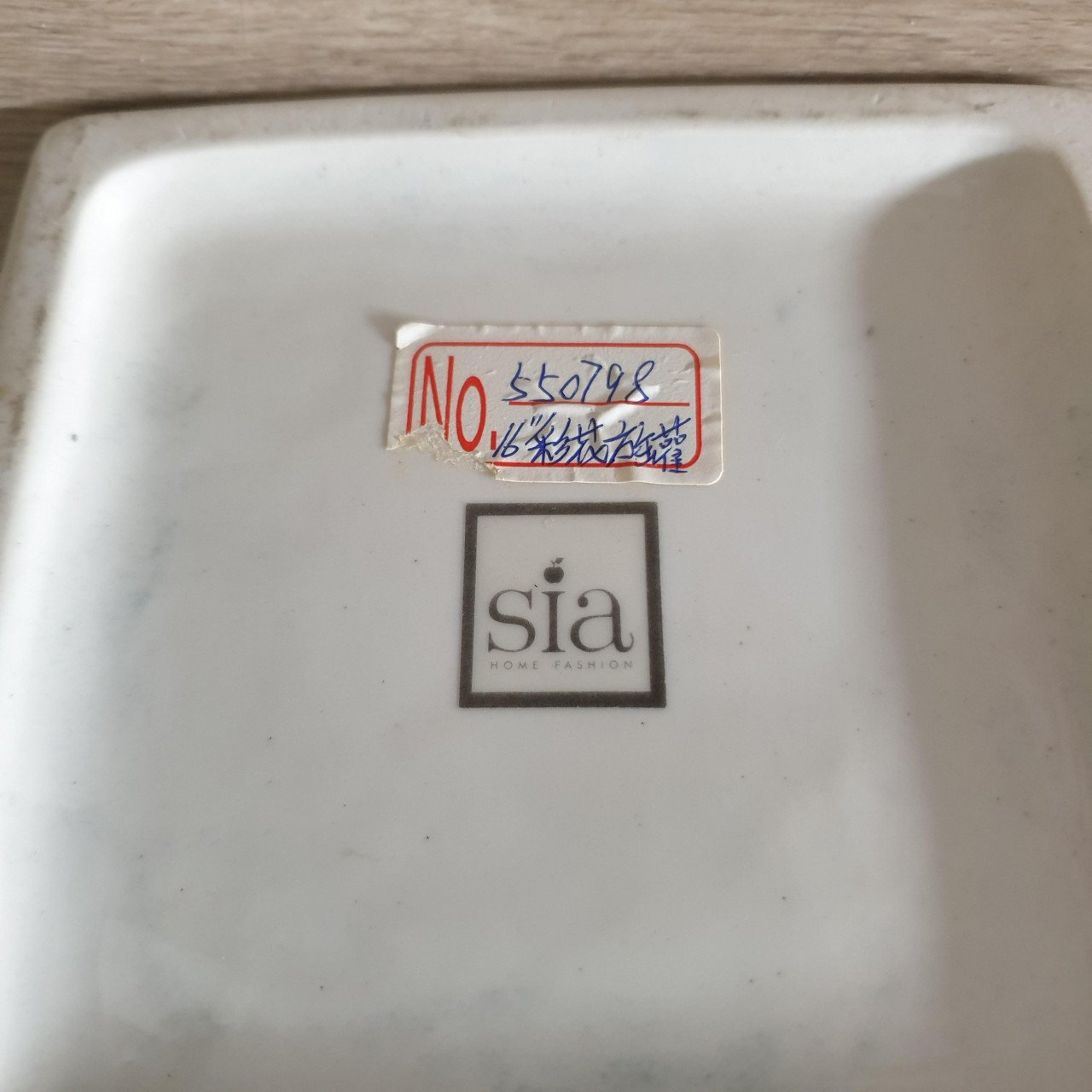 SIA grote vierkante vaas aardewerk met deksel zwart/wit hoog 42