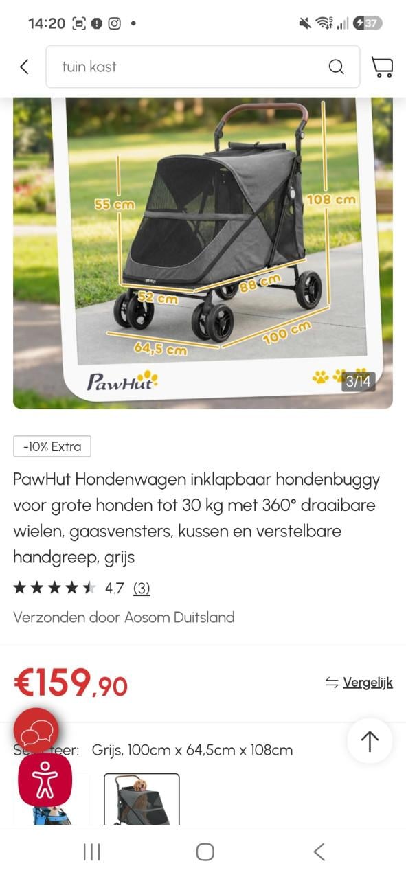 Nieuw‼️Pawhut Hondenwagen D00-163V00GY