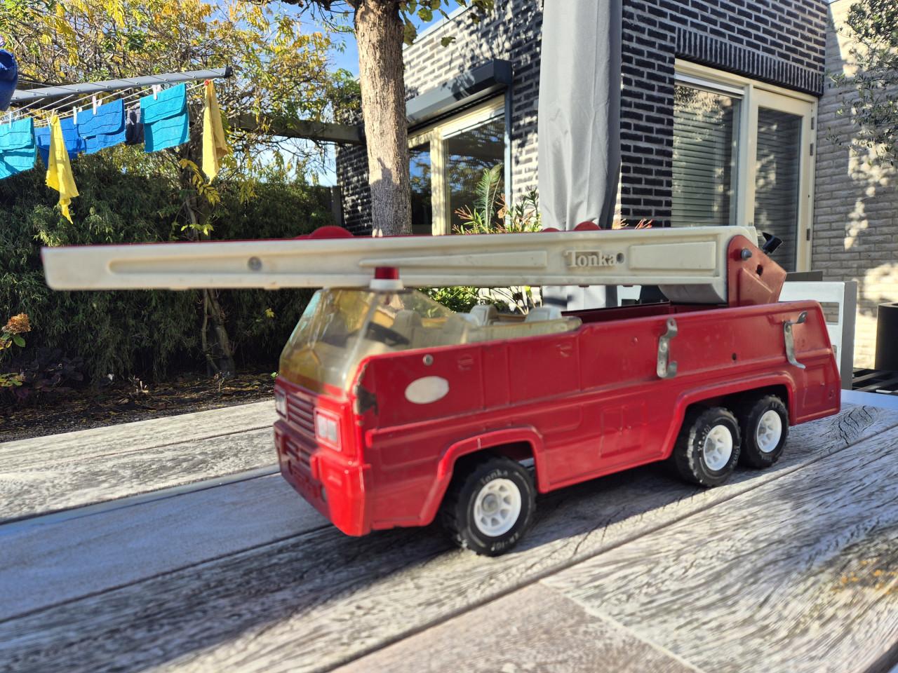 Tonka brandweerauto jaren zeventig gekocht in de VS.
